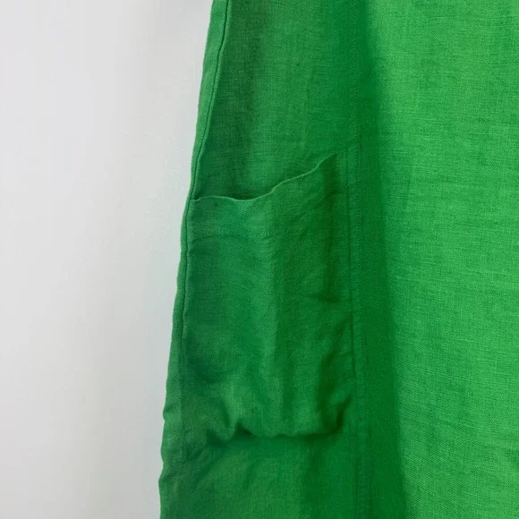 Seasalt Cornwall Painting Class Dress Green 100% Linen Midi Pocket Shift US 8 - Picture 5 of 14